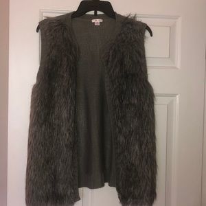 Fur sweater vest